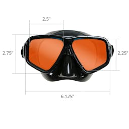 EVO Hi Definition Snorkel Combo, Dual Lens Mask Dimensions Thumbnail}
