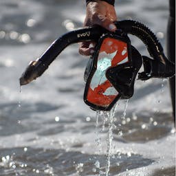 EVO Hi Definition Snorkel Combo, Single Lens Lifestyle at Beach Thumbnail}