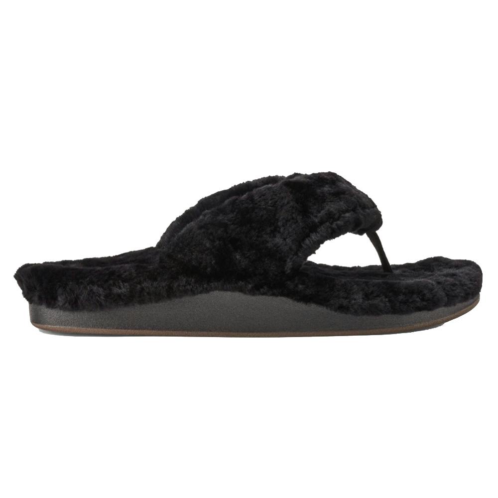 Olukai Kīpe'a Heu Sandal Slippers (Women’s) Side View - Black/Black