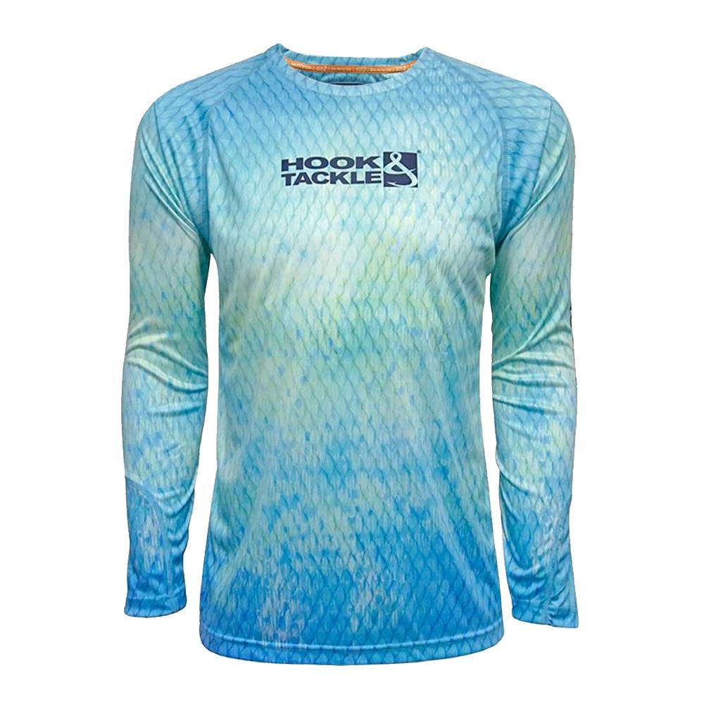 Hook & Tackle Scaly Long Sleeve Performance Shirt (Men's) - Aquamarine