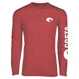 Costa Technical Catonic Crew Long Sleeve Performance Shirt  - Red Thumbnail}