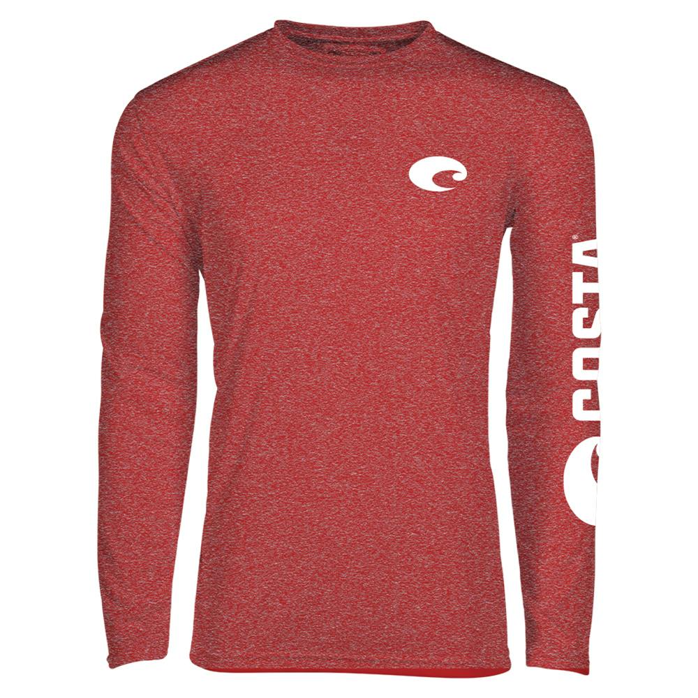 Costa Technical Catonic Crew Long Sleeve Performance Shirt  - Red