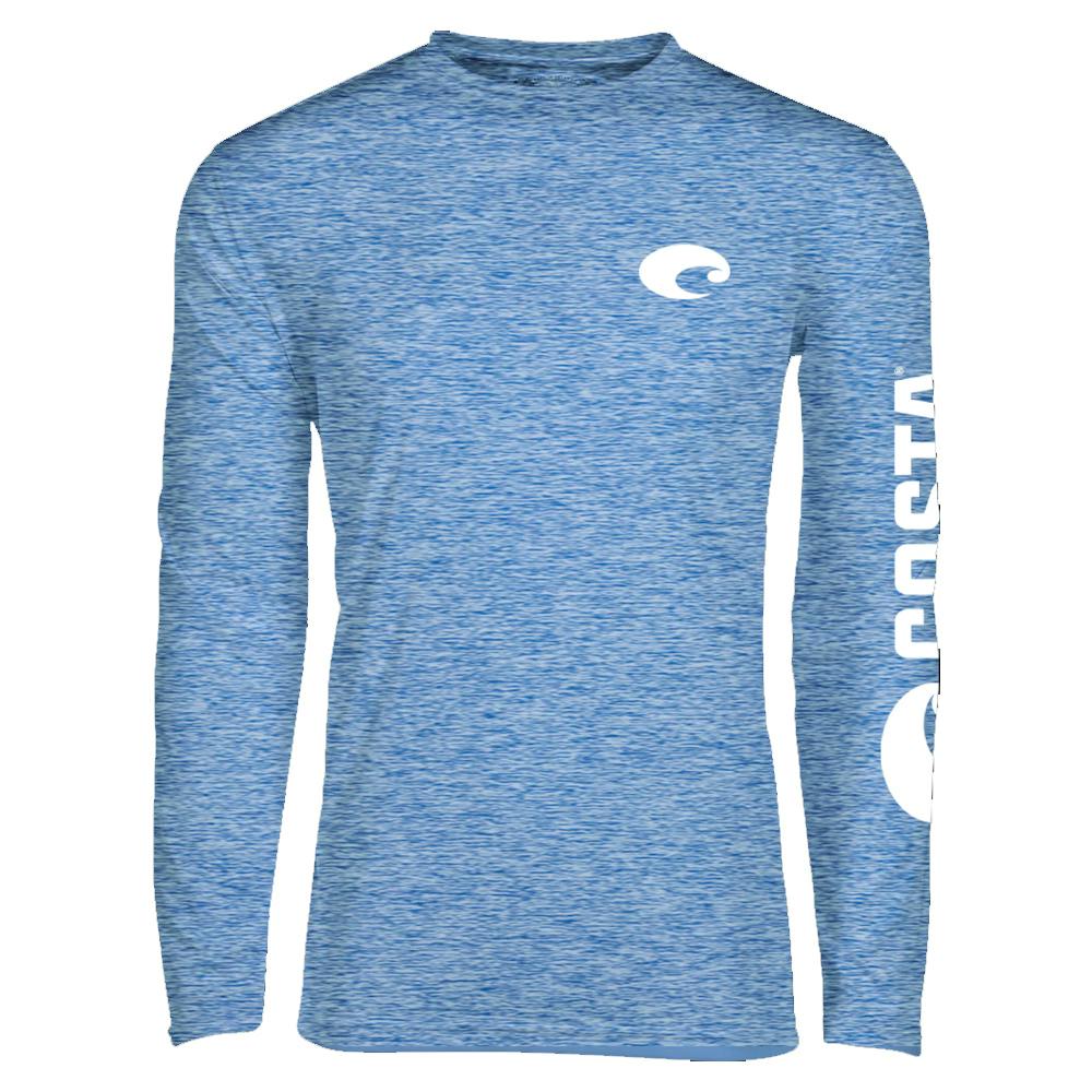 Costa Technical Catonic Crew Long Sleeve Performance Shirt  - Blue
