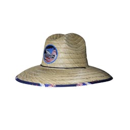 Hook & Tackle Sails & Stripes Straw Lifeguard Hat Front Thumbnail}