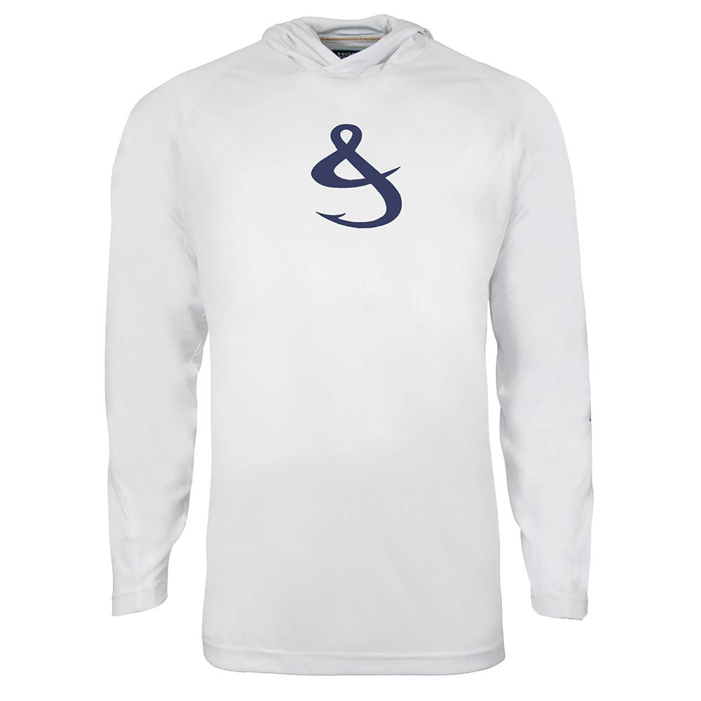 Hook & Tackle Tuned In Long Sleeve Performance Hoodie - White