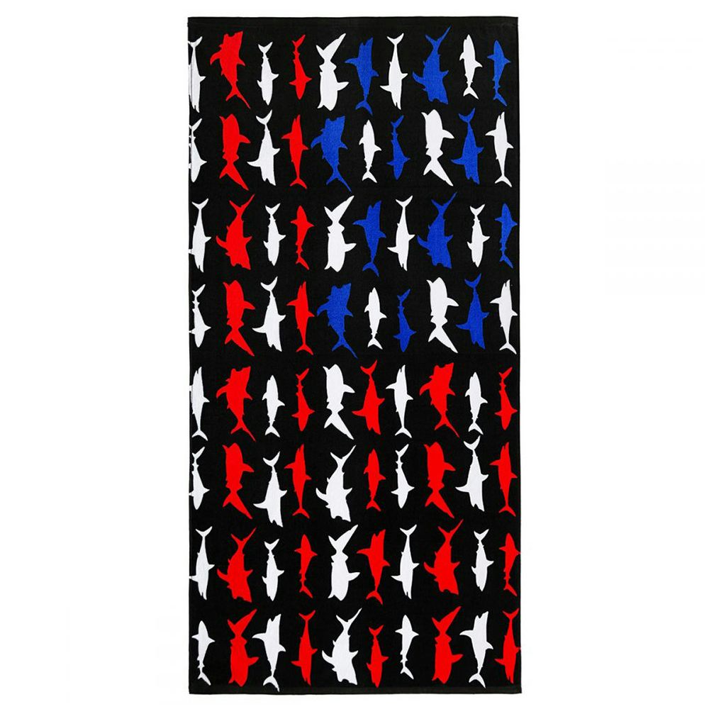 Sharks American Flag Towel, 30 x 60