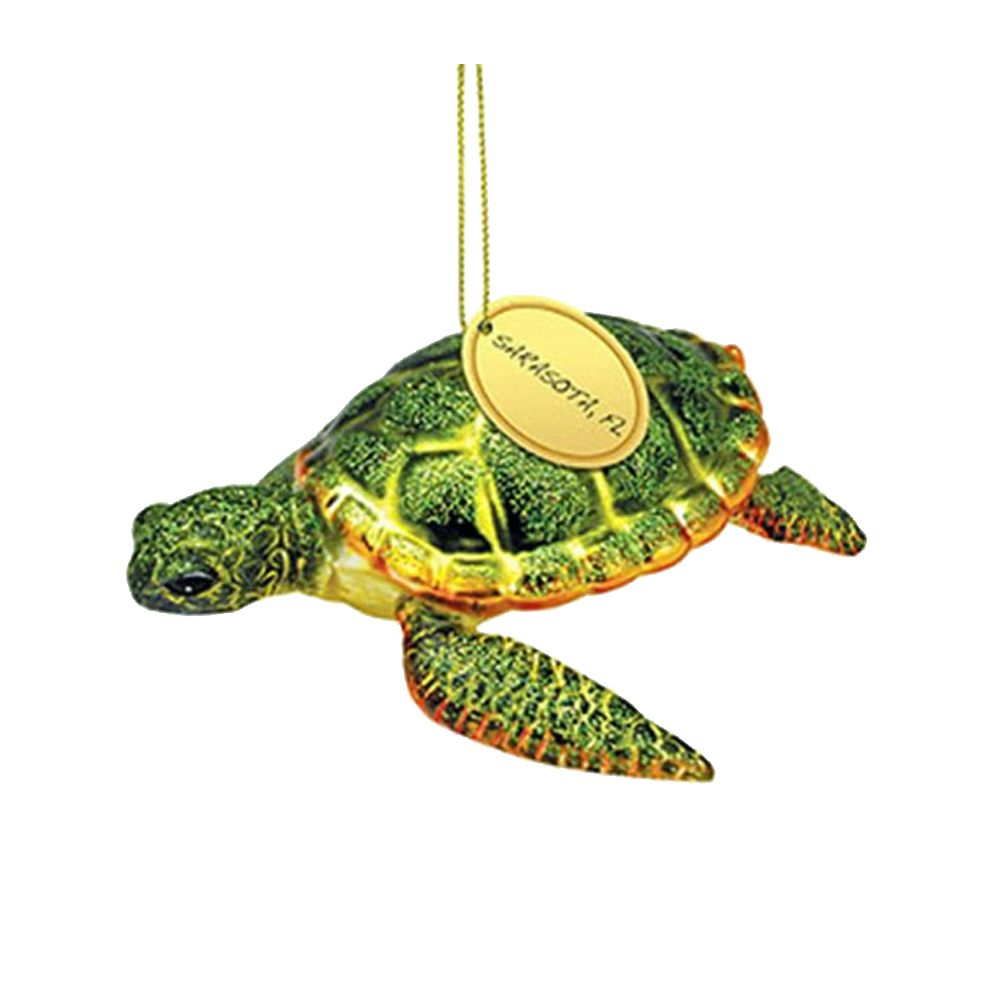 Cape Shore Blown Glass Turtle Holiday Ornament
