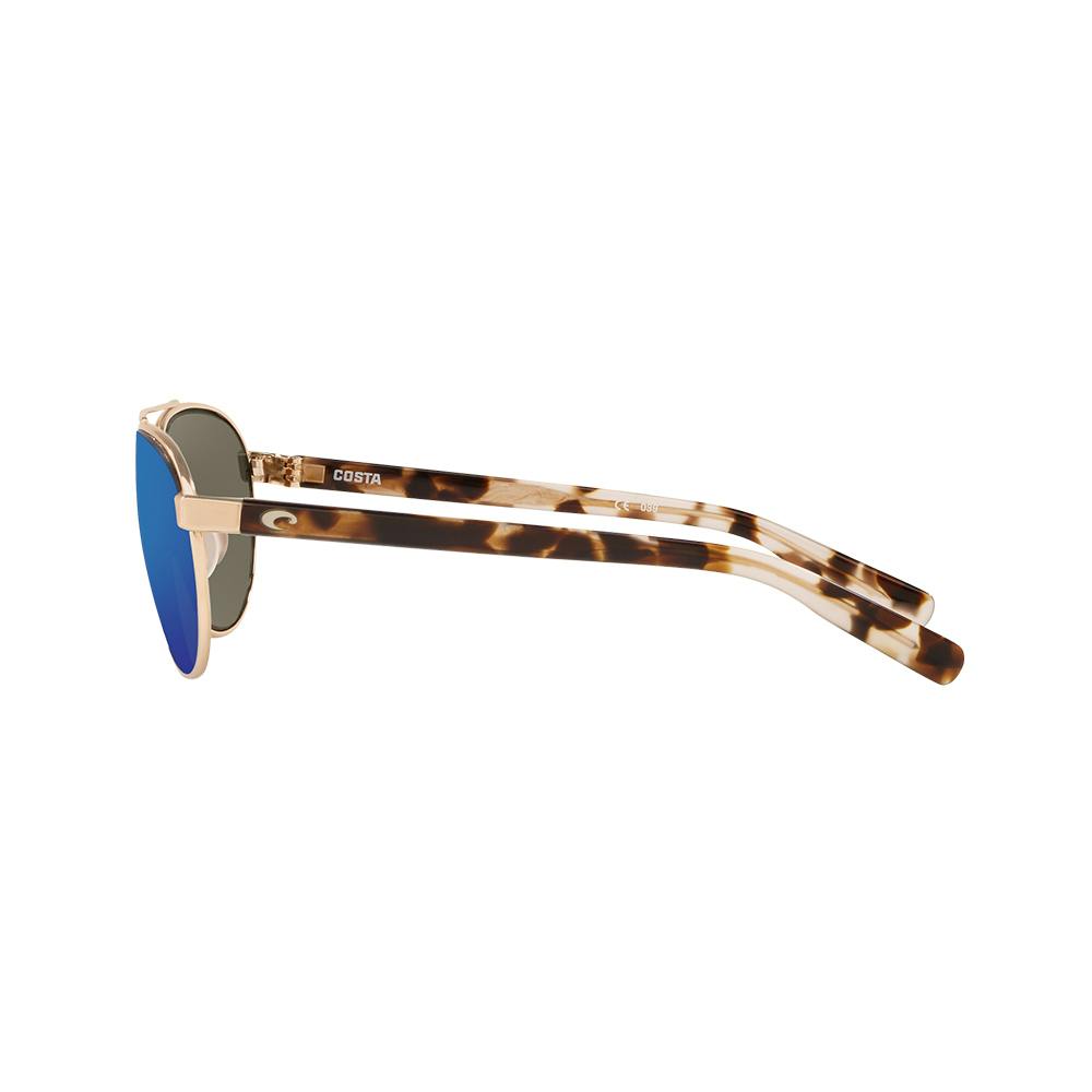 Costa Fernandina Sunglasses Side - Brushed Gold Frame/Blue Mirror Lens