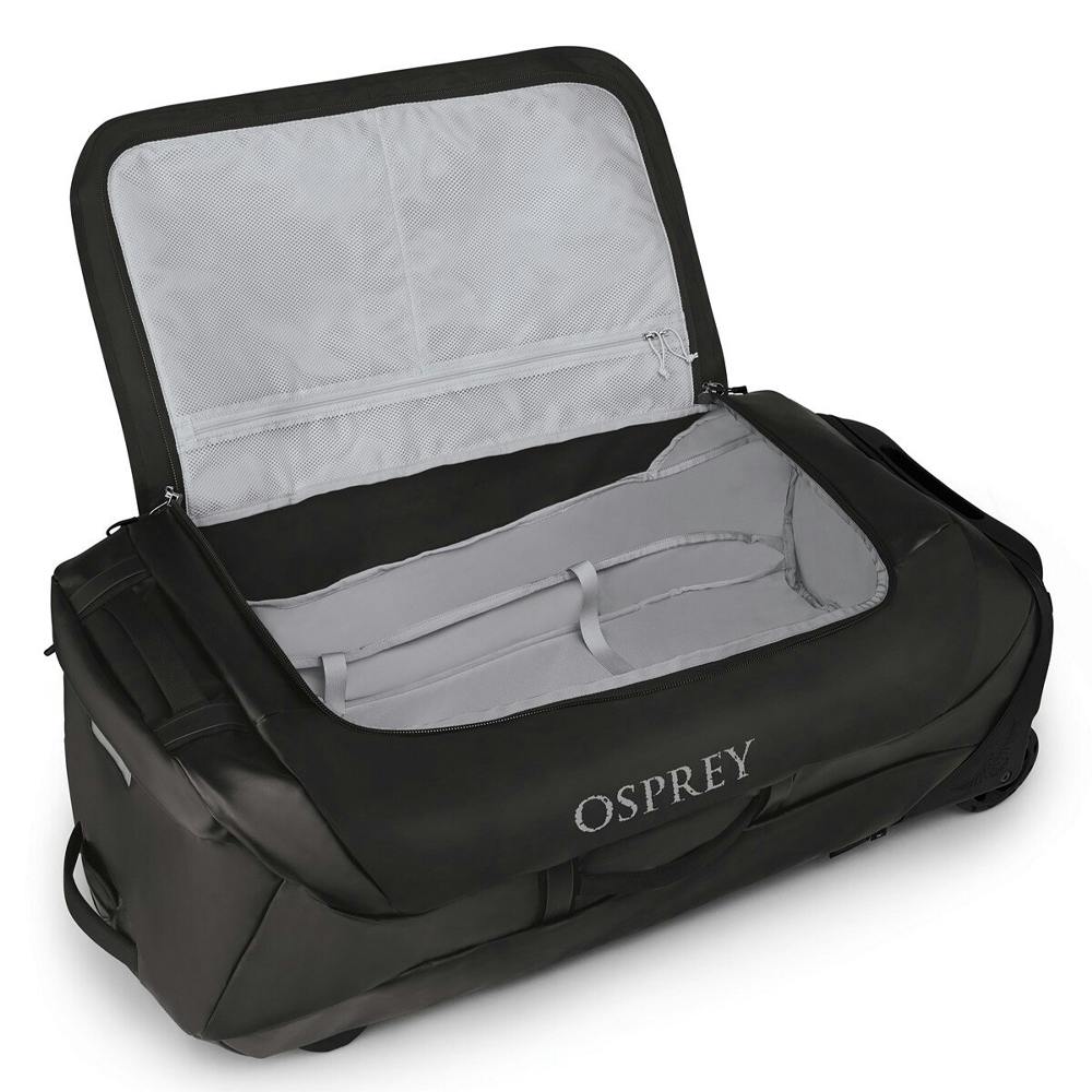 Osprey Transporter Wheeled Duffel 120 Gear Bag Open - Black