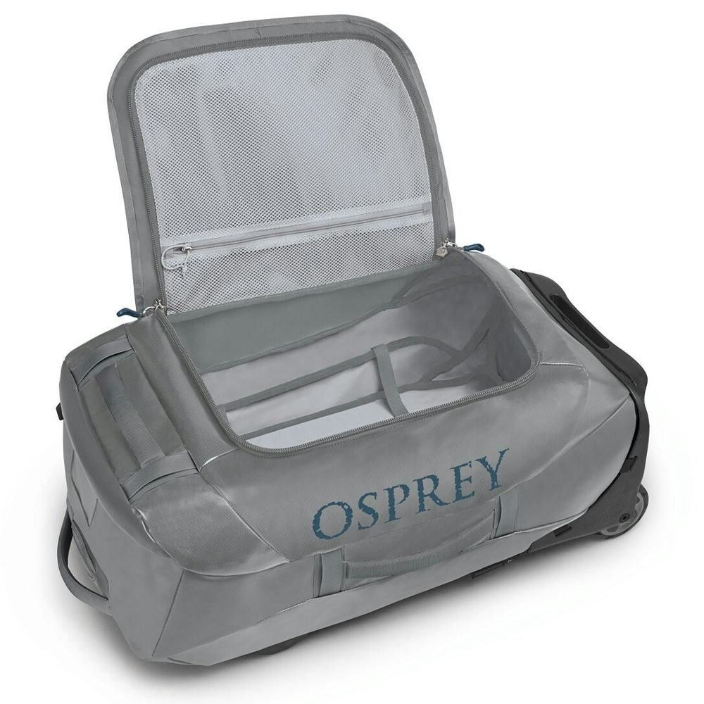 Osprey Transporter Wheeled Duffel 60 Gear Bag Open - Smoke Grey