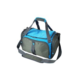Gecko Duffle Cooler Bag Back View - Grey/Neon Blue Thumbnail}