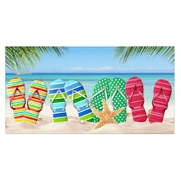 Flip Flops Beach Towel, 30 x 60 Thumbnail}