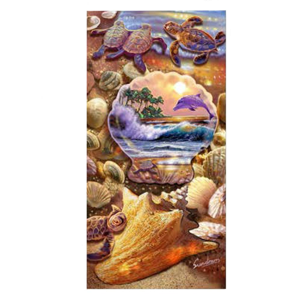 Shells & Turtles Beach Towel, 30 x 60