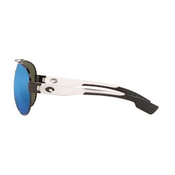 Costa South Point Sunglasses Side View - Gunmetal with Crystal Temples/Blue Mirror Lenses Thumbnail}