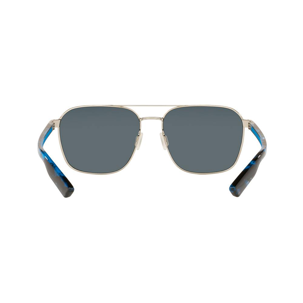 Costa Wader Sunglasses Back View - Brushed Silver/Blue Mirror
