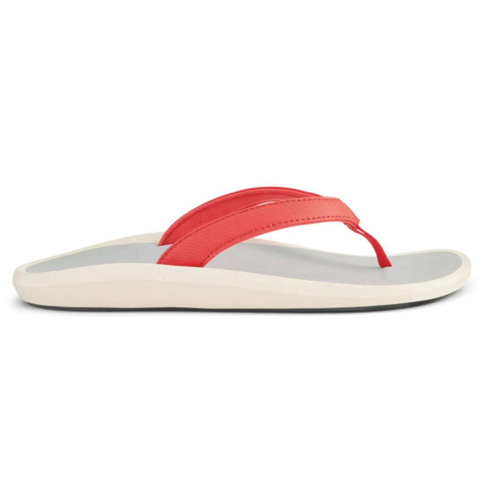 Olukai Pi'oe Sandals (Women's) - Hot Coral / Mist Grey