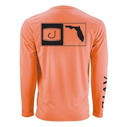 AVID Stately Florida Long Sleeve Performance Shirt - Salmon - Back Thumbnail}