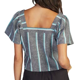 Roxy Here or There Top Back - Anthracite Sunset Stripe Thumbnail}