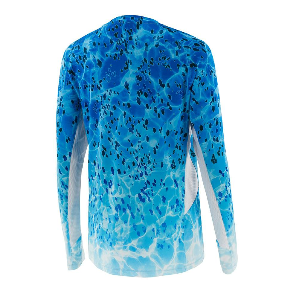 Pelagic Solar Pro Long Sleeve Performance Shirt (Women’s) Back - Dorado Blue