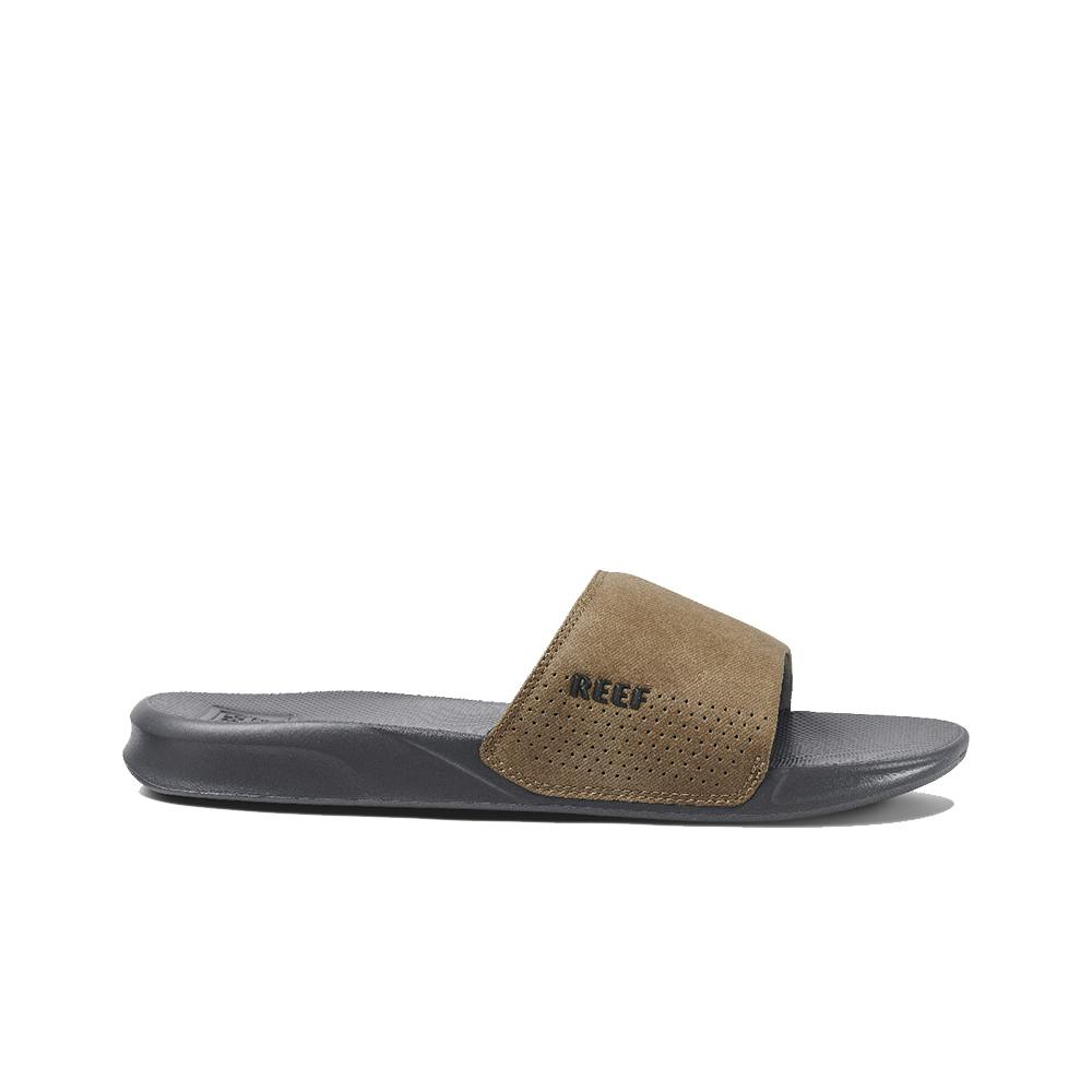 Reef One Slide Sandals (Women's) Side - Grey/Tan