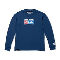 Pelagic Aquatek Icon Long Sleeve Performance Shirt (Kid’s) - Smokey Blue Thumbnail}