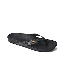 Reef Cushion Court Sandals (Women's) - Black/Silver Thumbnail}