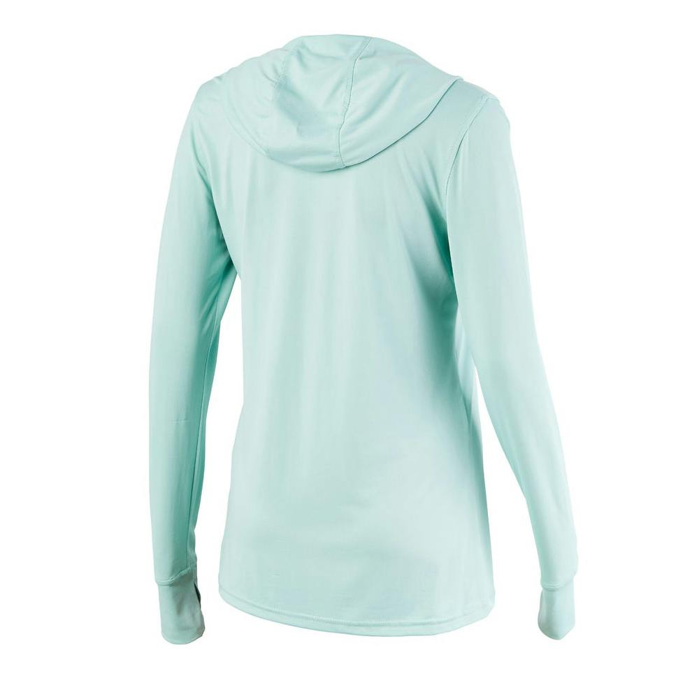 Pelagic Aquatek Hooded Performance Shirt (Women’s) Back - Turquoise