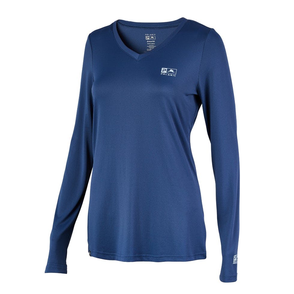 Pelagic Aquatek V-Neck Performance Shirt (Women’s) - Smokey Blue