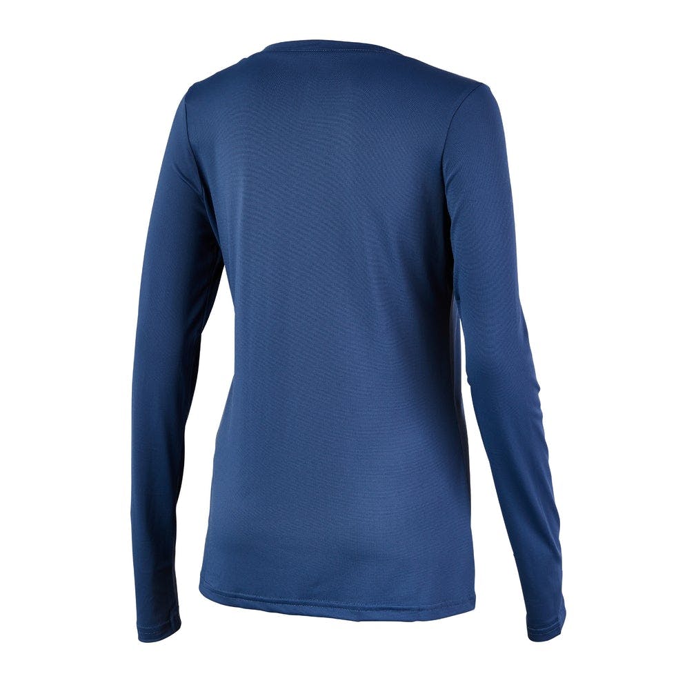 Pelagic Aquatek V-Neck Performance Shirt (Women’s) Back - Smokey Blue