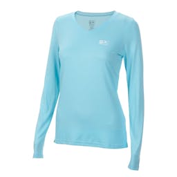 Pelagic Aquatek V-Neck Performance Shirt (Women’s) - Light Blue Thumbnail}