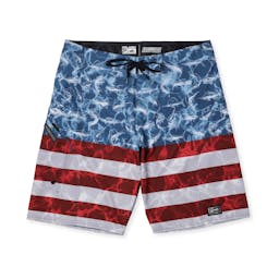 Pelagic Sharkskin Americamo Fishing Shorts (Men's) Front - Smokey Blue Thumbnail}