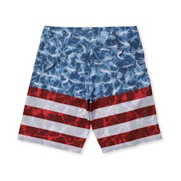 Pelagic Sharkskin Americamo Fishing Shorts (Men's) Back - Smokey Blue Thumbnail}
