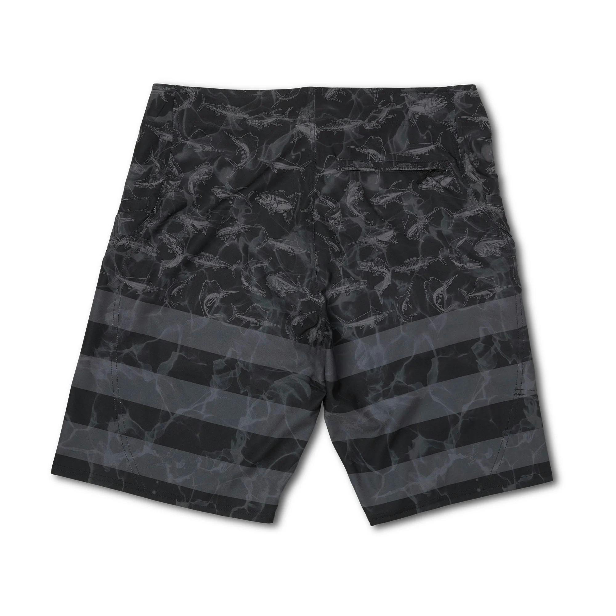 Pelagic Sharkskin Americamo Fishing Shorts (Men's) Black - Black