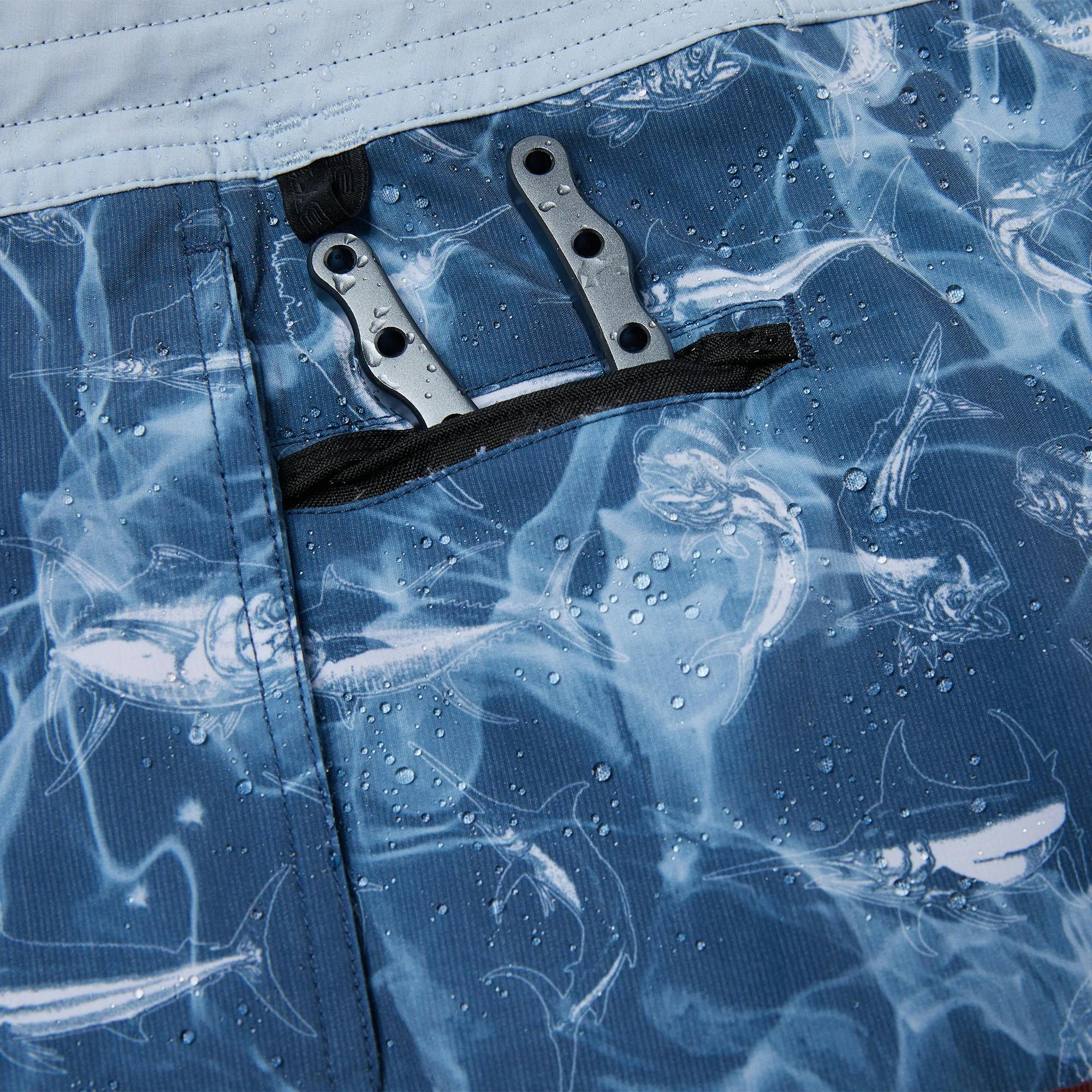 Pelagic Deep Drop Americano Fishing Shorts Pliers - Smokey Blue