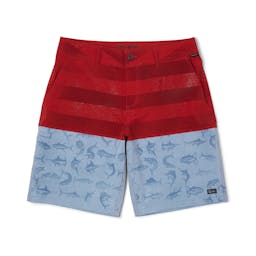 Pelagic Deep Sea Americamo Hybrid Fishing Shorts (Men's) Front 2 - Smokey Blue Thumbnail}