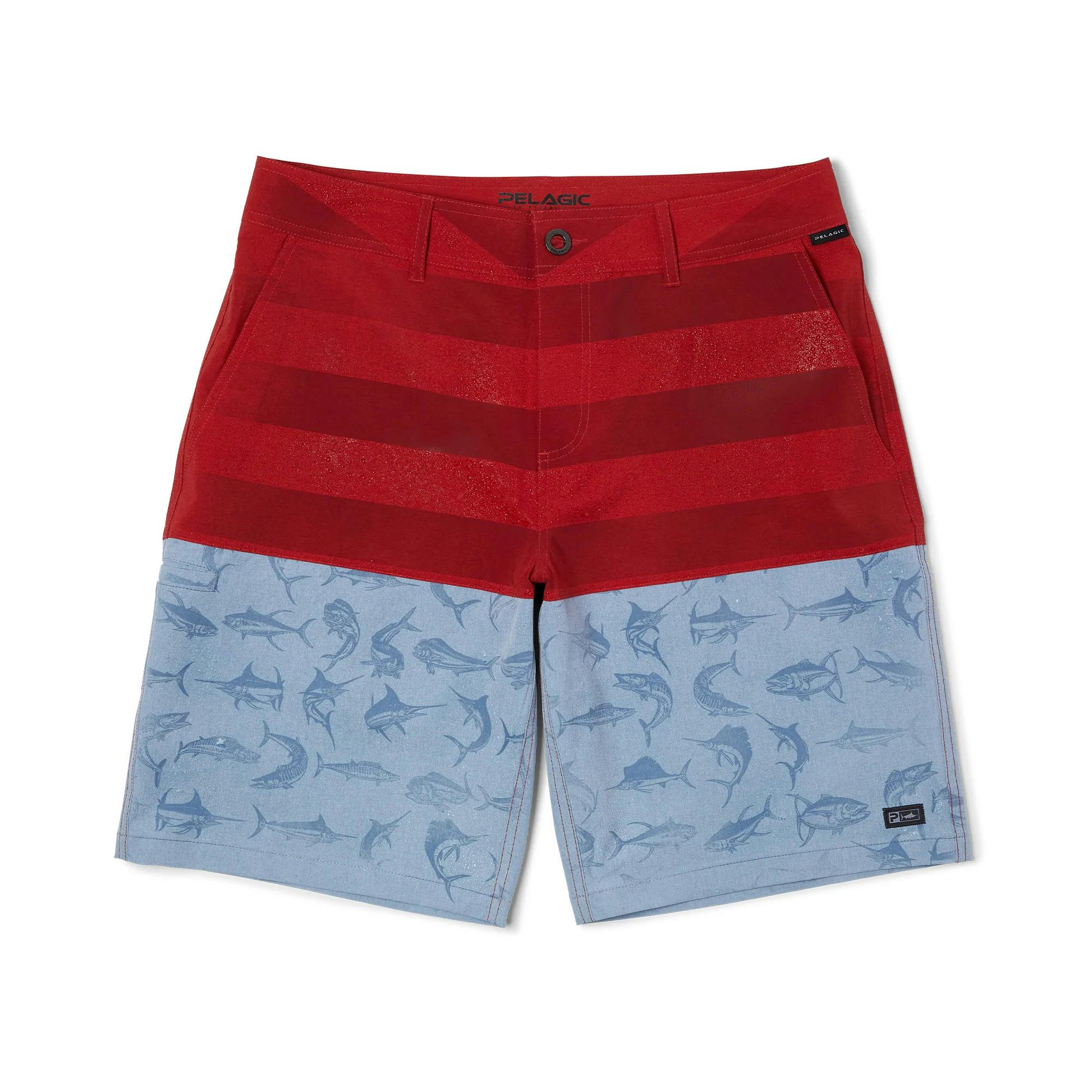 Pelagic Deep Sea Americamo Hybrid Fishing Shorts (Men's) Front 2 - Smokey Blue