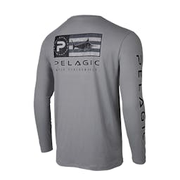 Pelagic Stratos Icon Performance Long Sleeve (Men’s) Front - Grey Thumbnail}