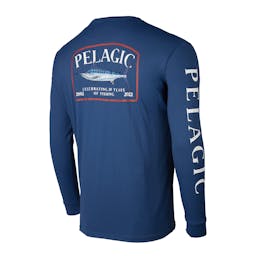 Pelagic Aquatek Game Fish Long Sleeve Performance Fishing Shirt Back - Smokey Blue Thumbnail}