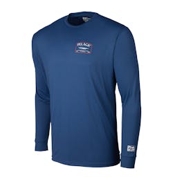 Pelagic Aquatek Game Fish Long Sleeve Performance Fishing Shirt Front - Smokey Blue Thumbnail}
