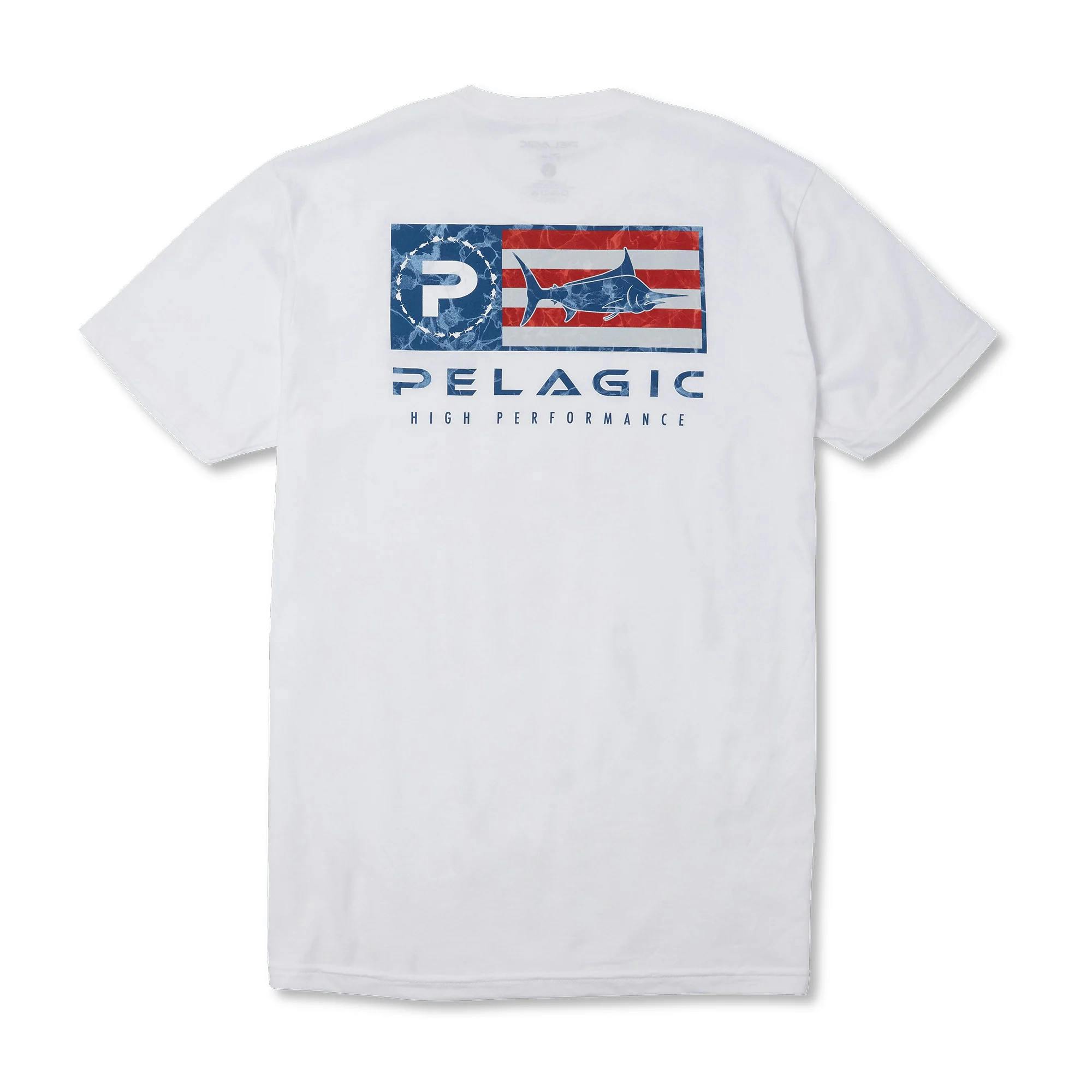 Pelagic Americano Icon Premium Fishing T-Shirt Back - White