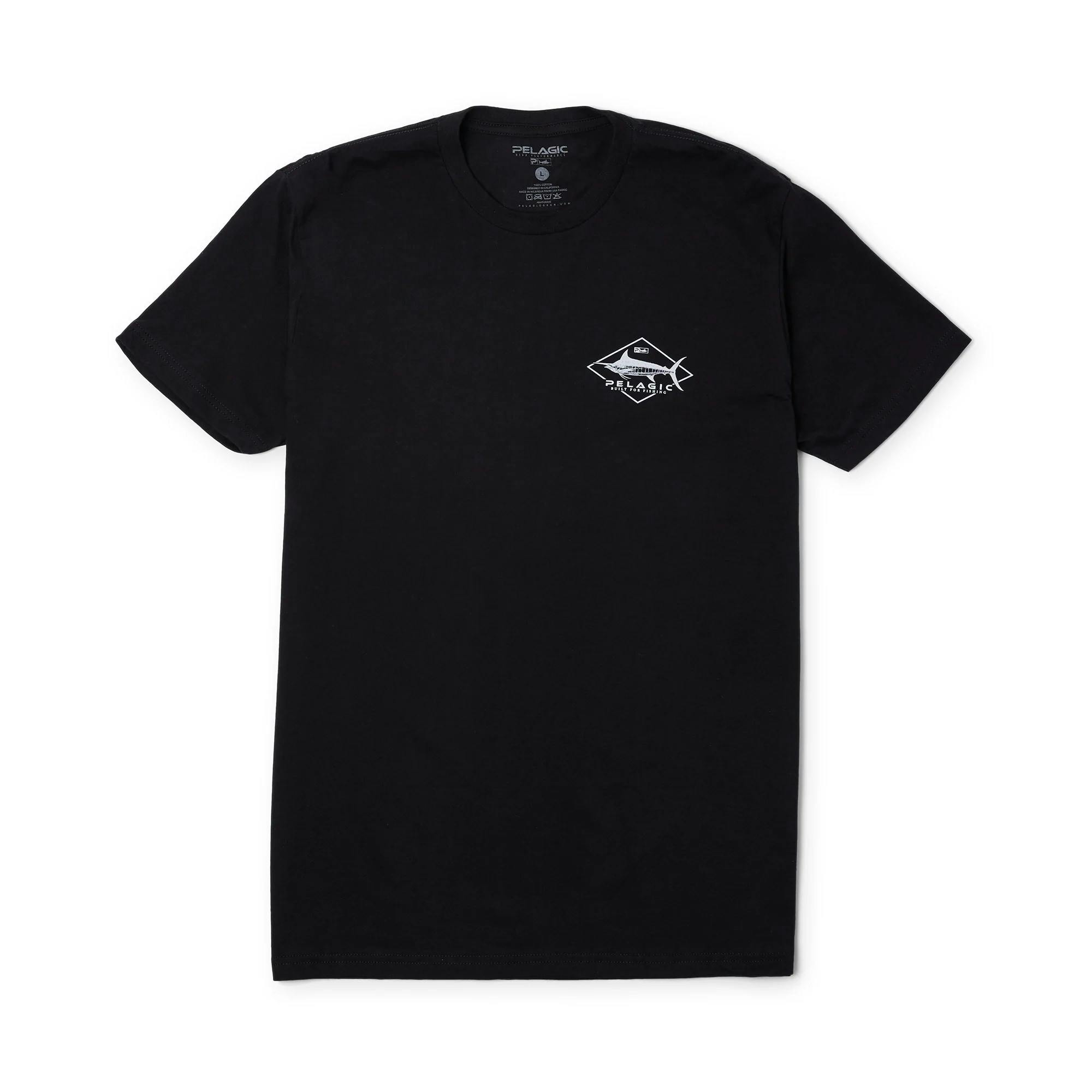 Pelagic Heavy Gear Premium Fishing T-Shirt Front - Black