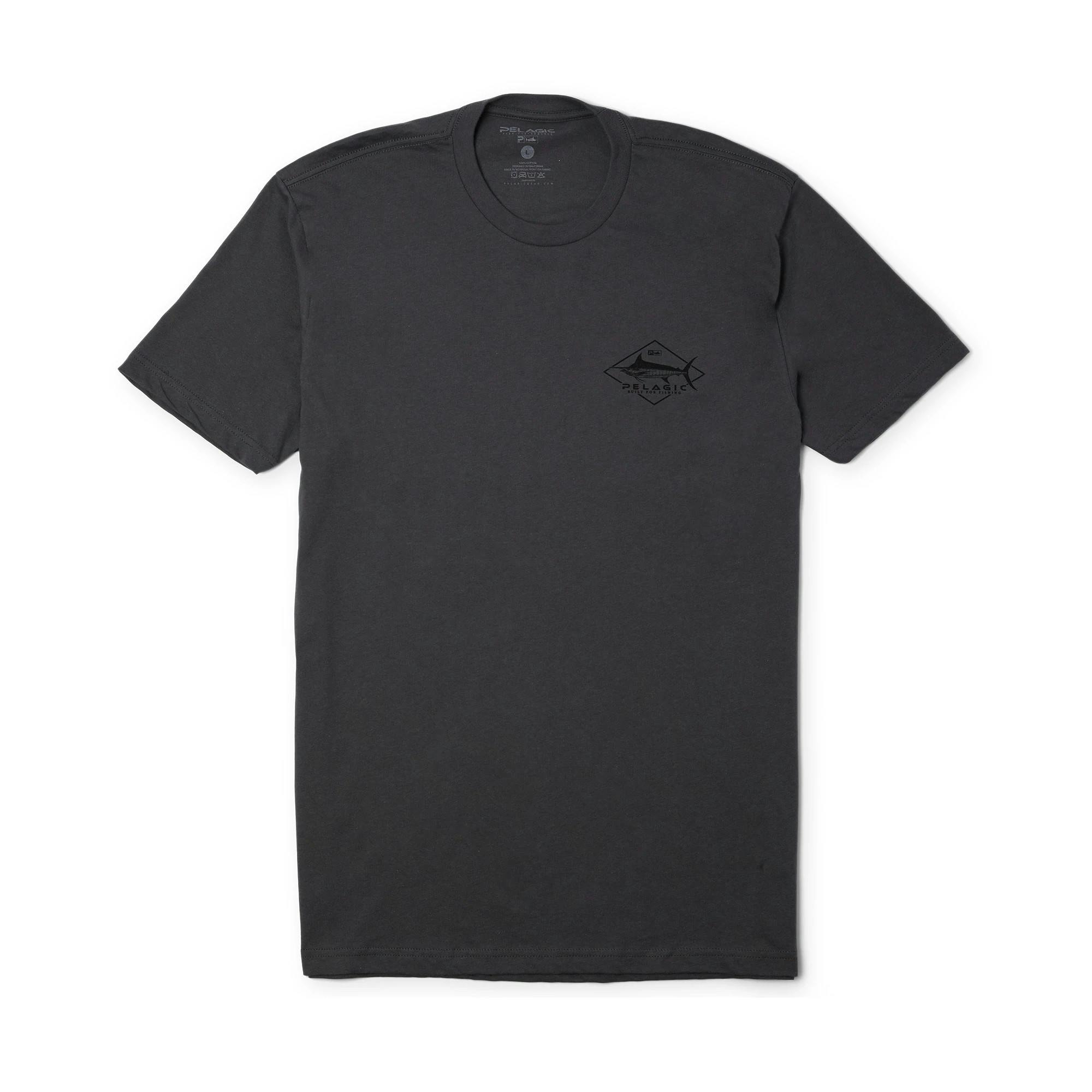 Pelagic Heavy Gear Premium Fishing T-Shirt Front - Charcoal