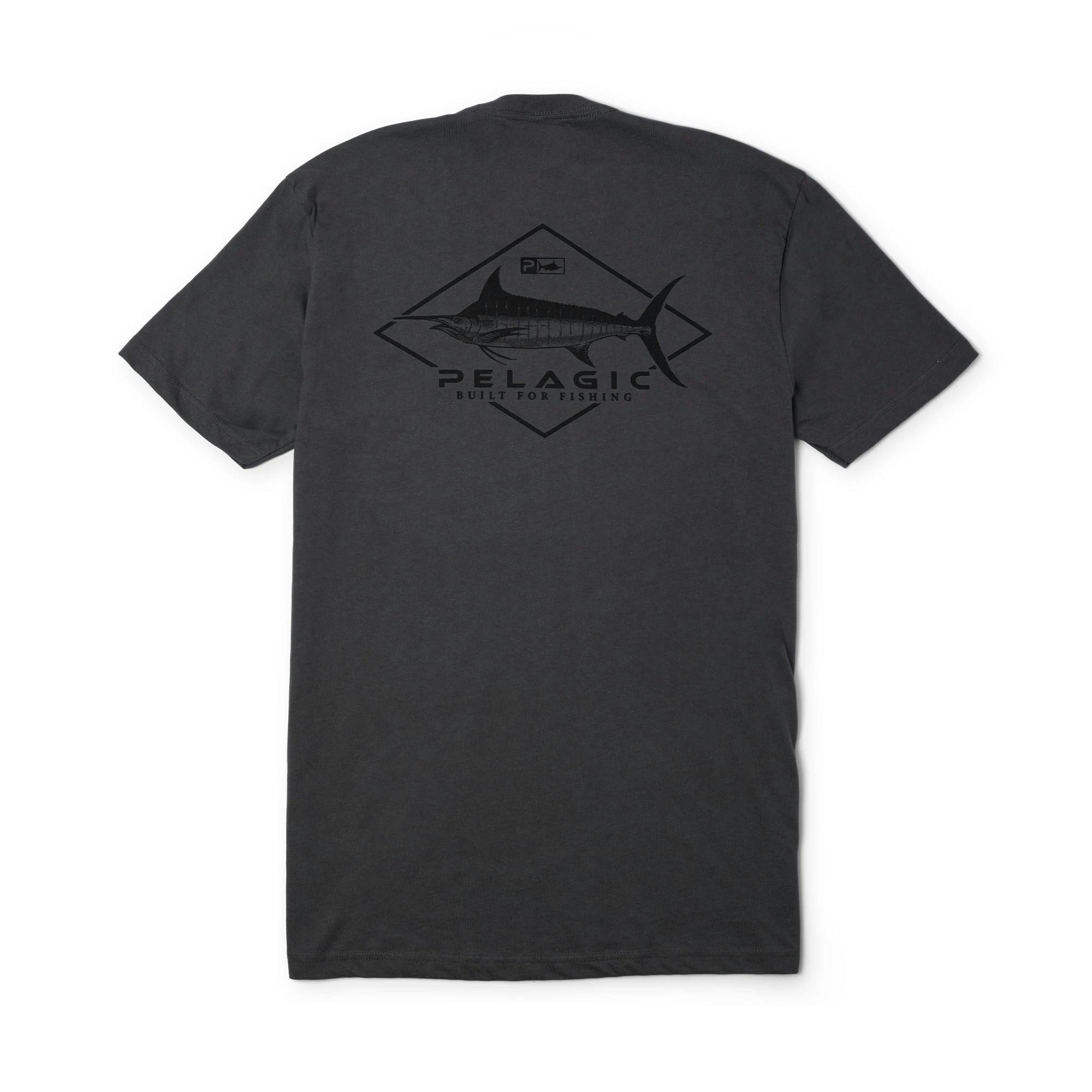 Pelagic Heavy Gear Premium Fishing T-Shirt Back  - Charcoal