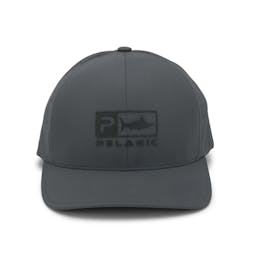 Pelagic Flexfit Delta Icon Fishing Hat Front - Gray Thumbnail}