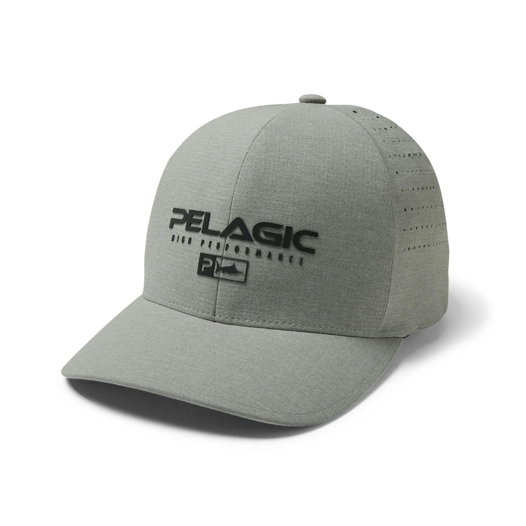 Pelagic Delta Flexfit Heathered Hat Angle - Light Grey