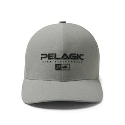Pelagic Delta Flexfit Heathered Hat Front - Light Grey Thumbnail}
