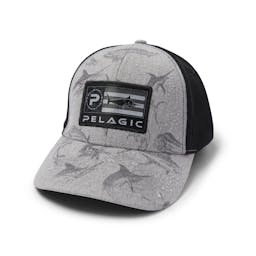 Pelagic Offshore Trucker Hat - DeepSea Americamo Grey Wet View Thumbnail}