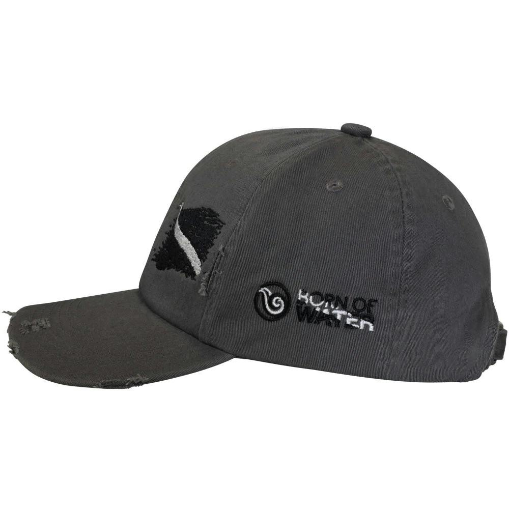 Born of Water Ripped Dive Flag Distressed Cap Side - Gray/Black Flag