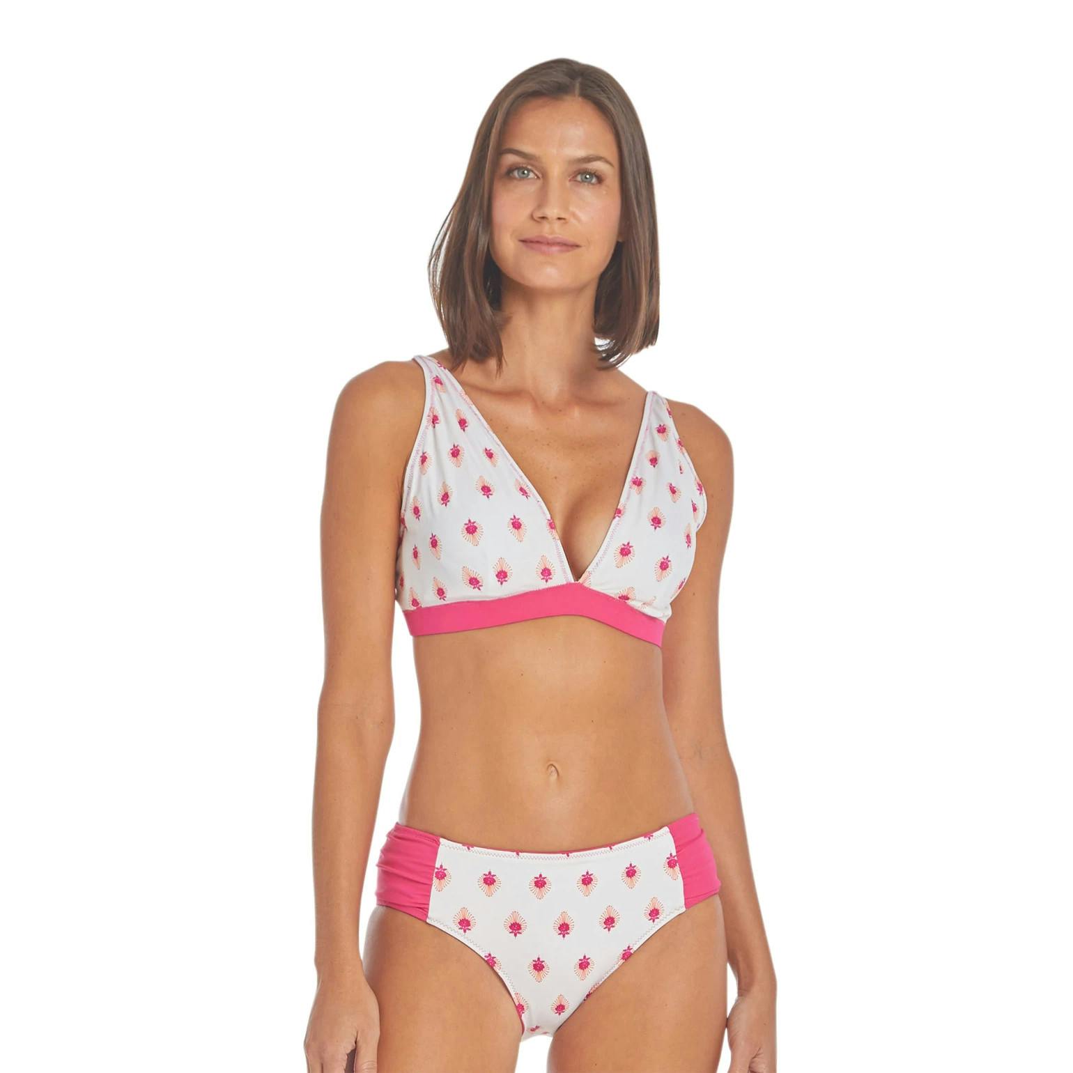 Cabana Life Tulum Reversible Bikini Top Front - Pink