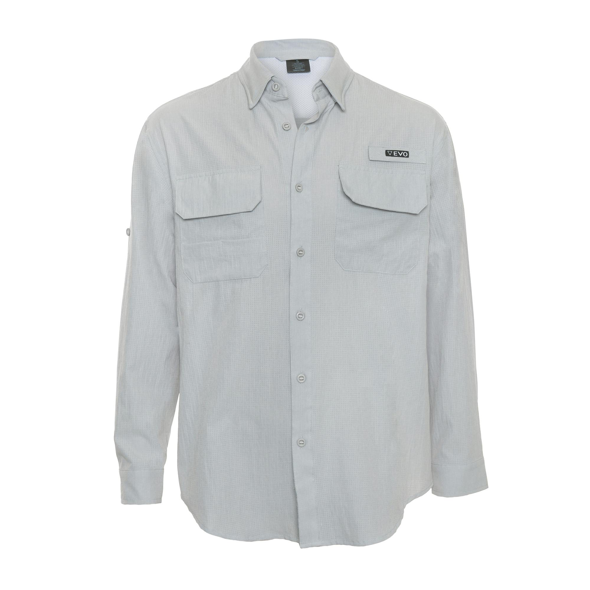 EVO Bimini Long Sleeve Woven Performance Shirt (Men’s) - Light Grey